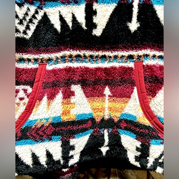 EUC Hooey Brand Aztec Patterned Fleece Pullover Top Sz L - Picture 13 of 16